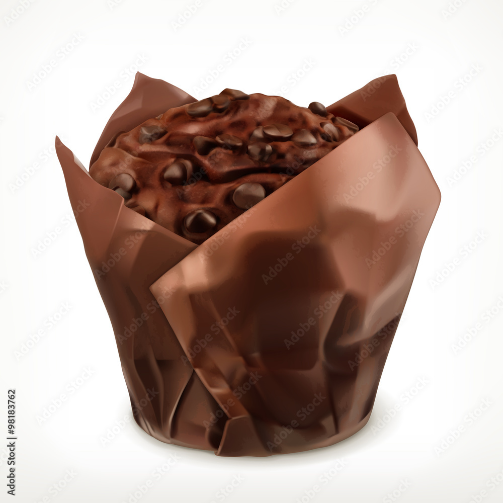 巧克力松饼，矢量图标