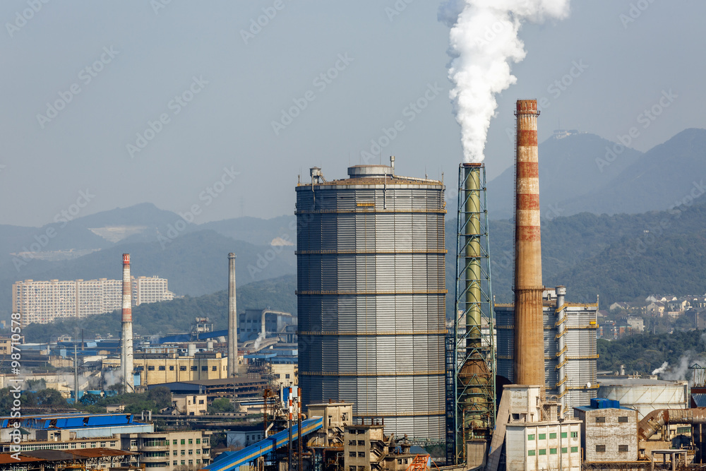 钢铁厂大型工业区烟尘污染