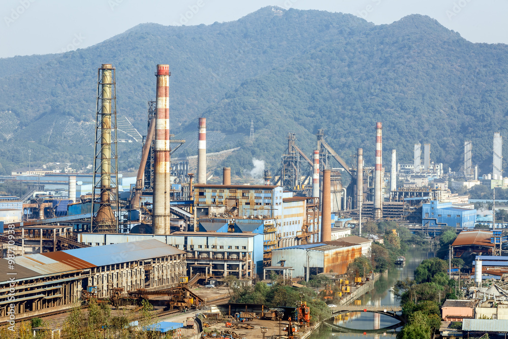 钢铁厂大型工业区烟尘污染