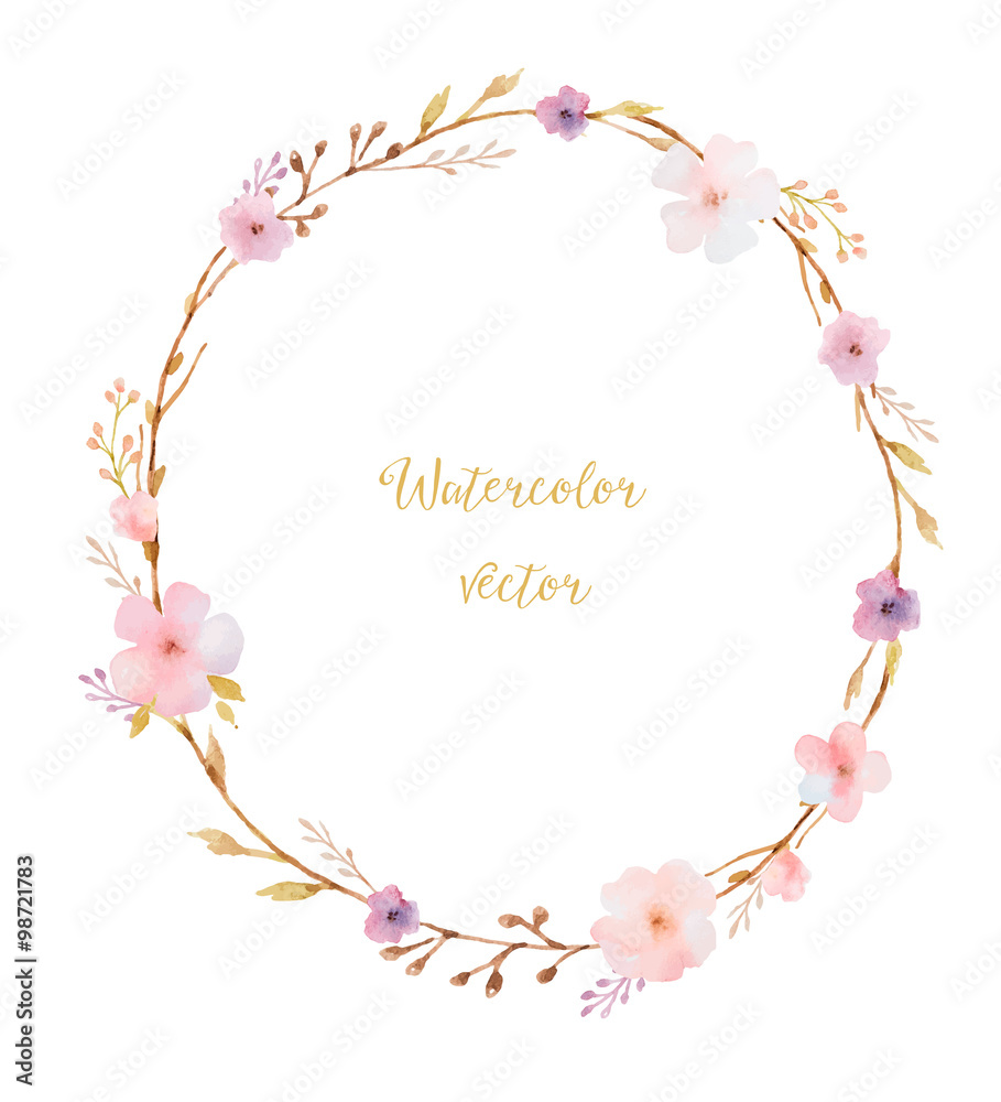 Watercolor round frame