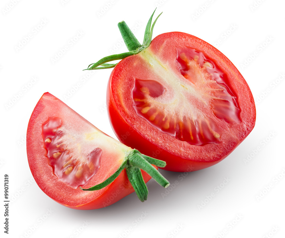 Tomato isolated on white. With clipping path.