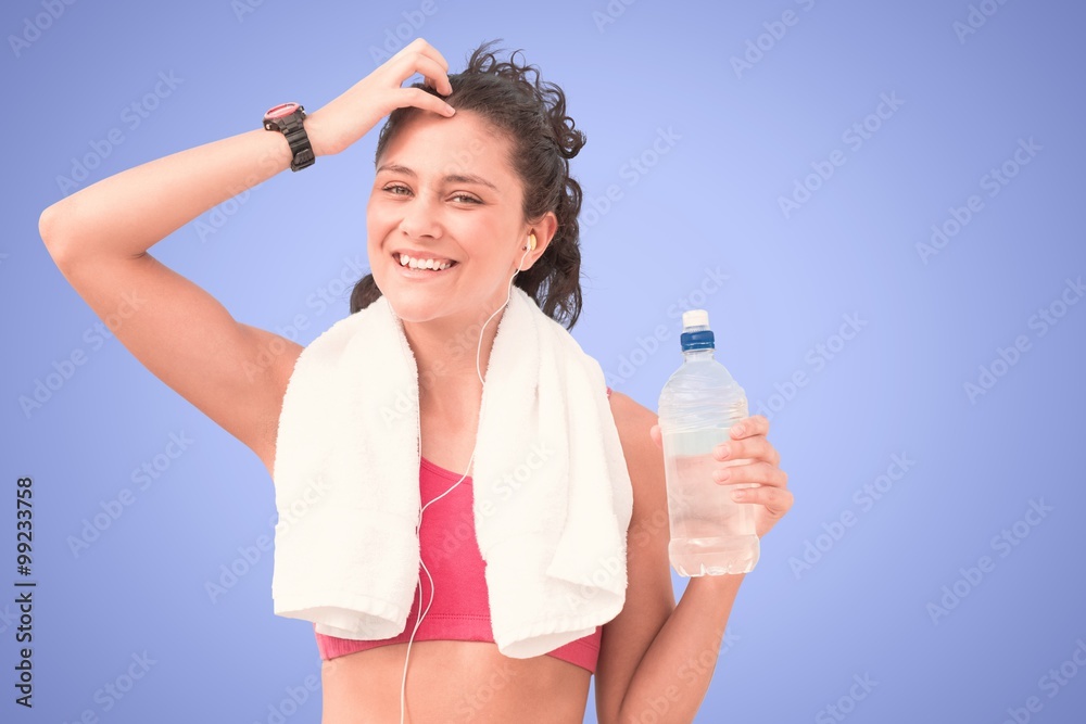 Fit woman with water bottle