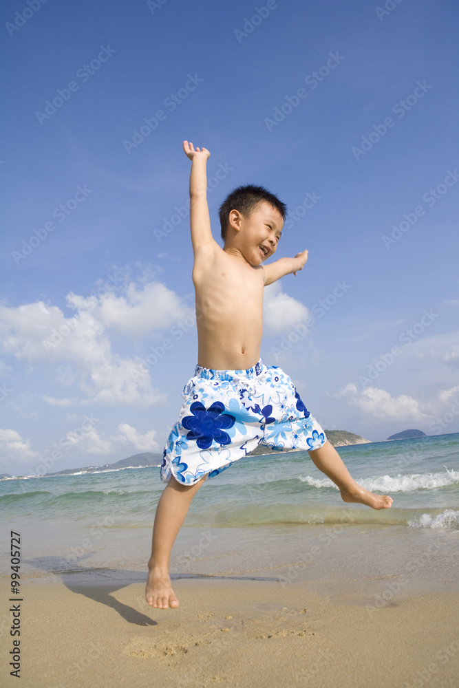 Happy kid at the beach