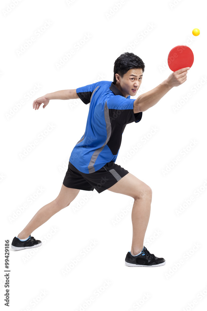 乒乓球运动员用球拍弹球