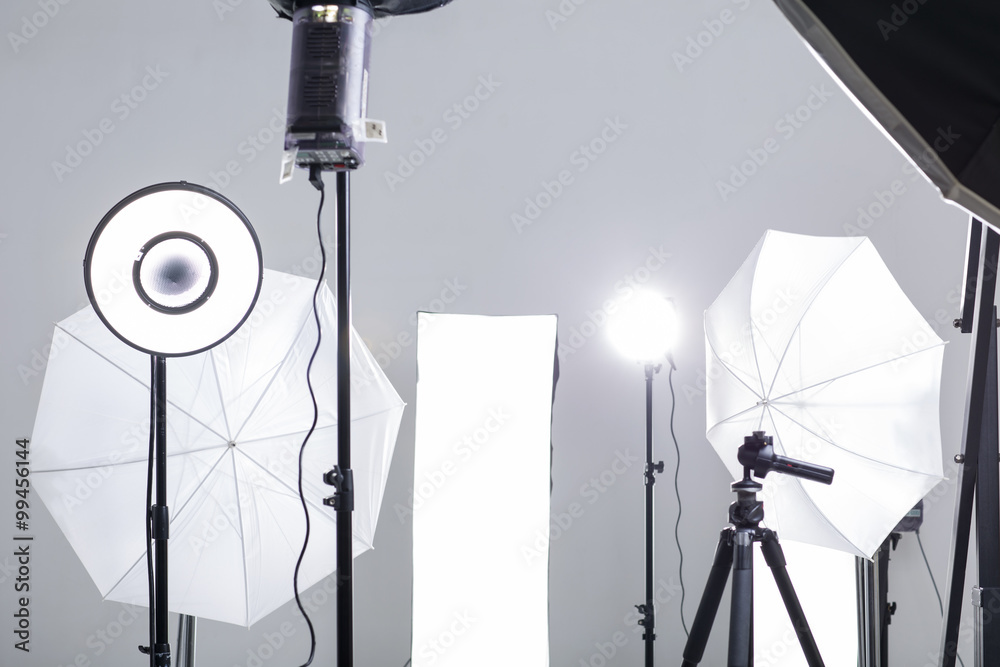 Photographic equipment in studio