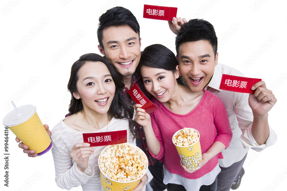 Young adults ready to watching movie