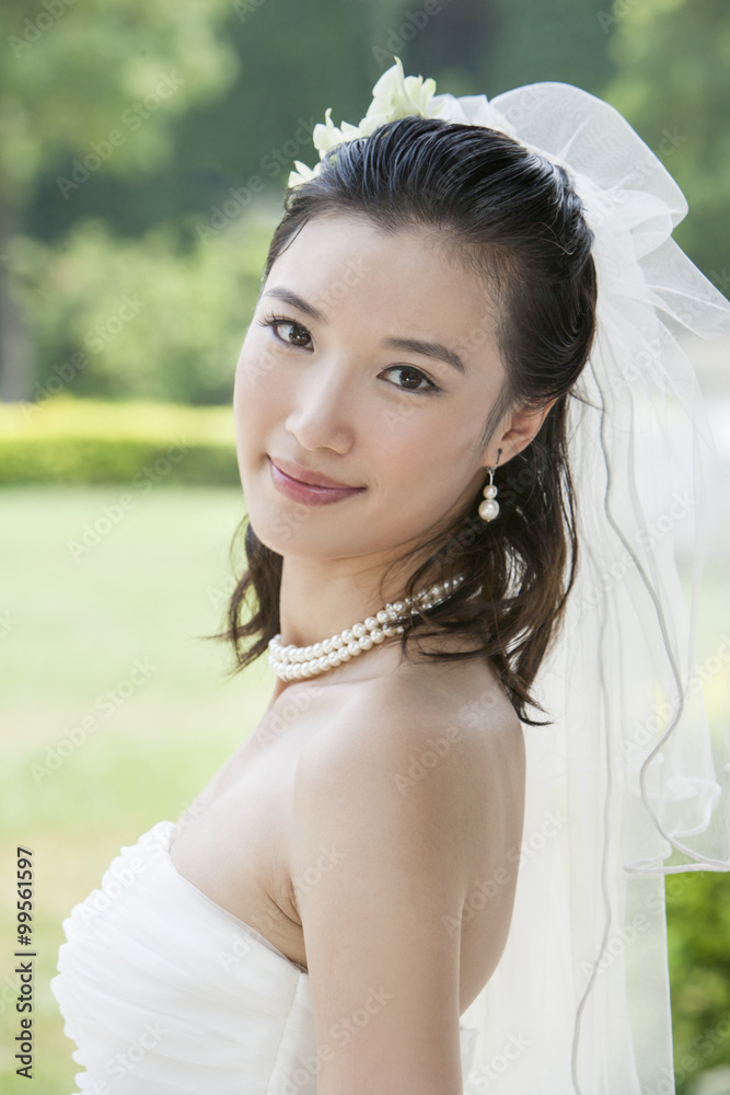 A young bride on her wedding day