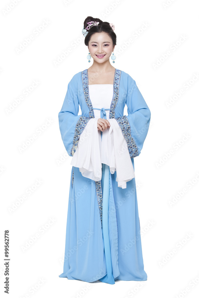 中国传统服饰青年女性画像