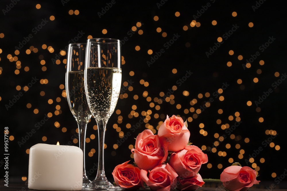 香槟和红玫瑰