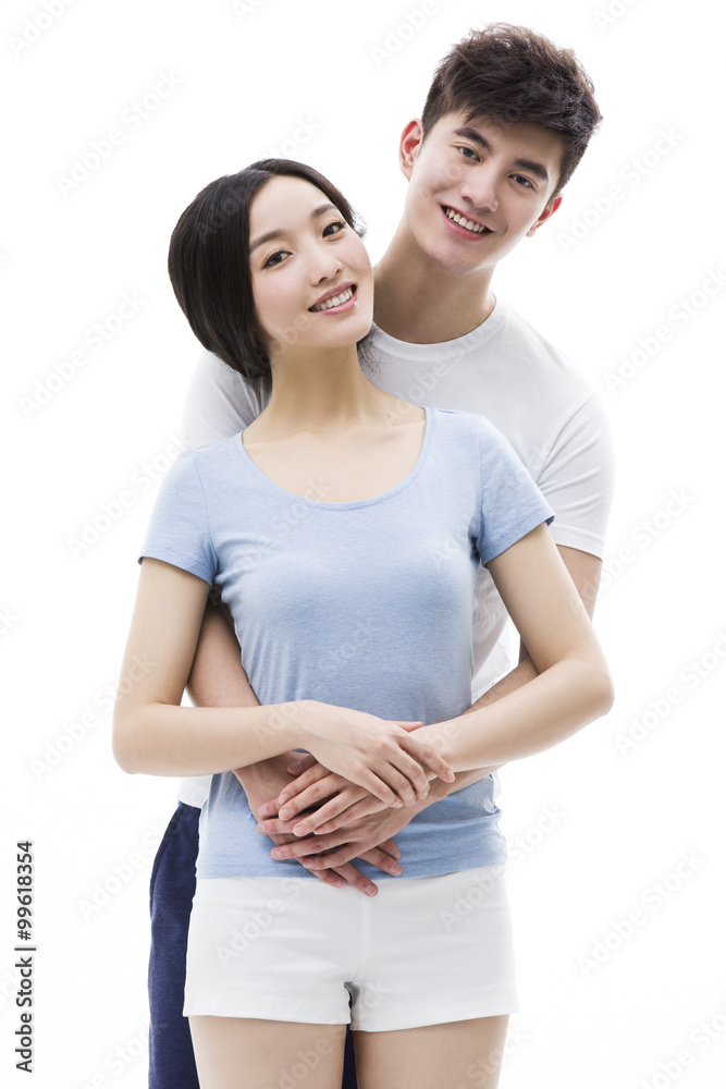 幸福的年轻夫妇画像