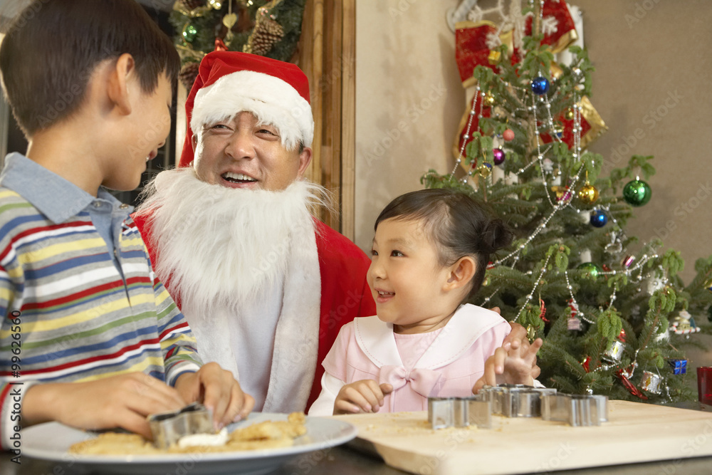 Santa Claus Sitting With Children