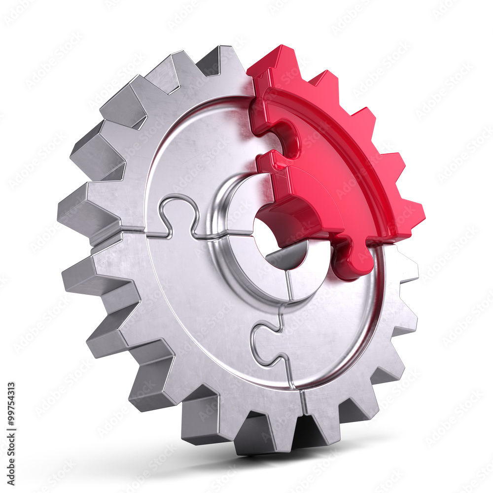 Gear puzzle - business teamwork and partnership concept