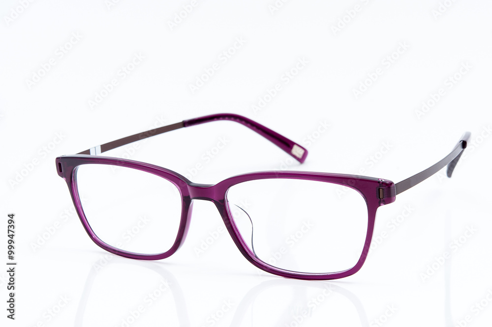 白底紫色眼镜