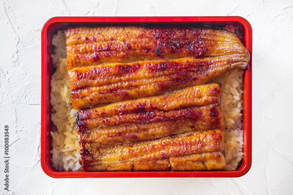 特上うな重　日本鰻　Superior eel and rice in lacquered box