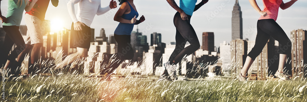 跑步慢跑户外运动运动员健康理念