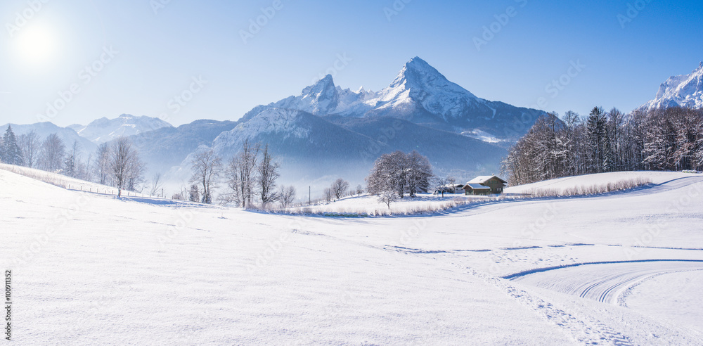 德国，拜仁，瓦茨曼，冬季Berchtesgaden