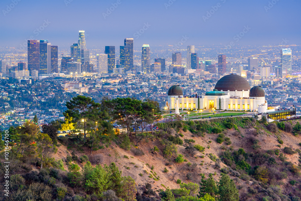 格里菲斯公园，洛杉矶，加利福尼亚州，美国天际线
