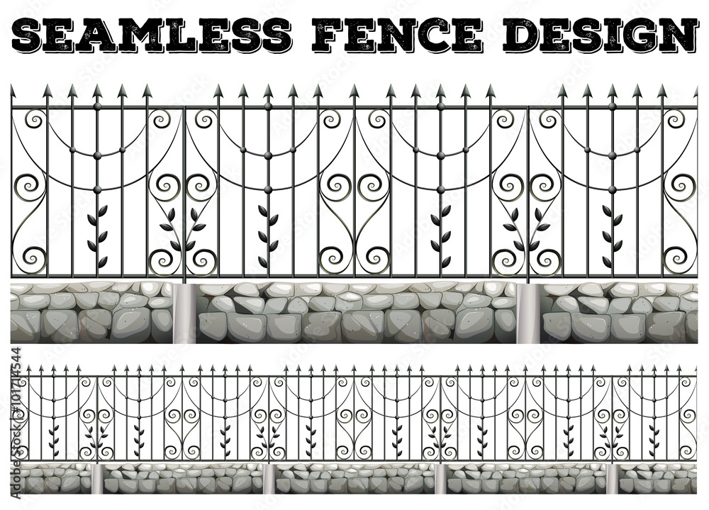 带金属围栏的无缝围栏设计