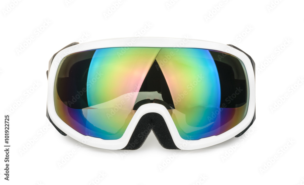 白色隔离滑雪护目镜
