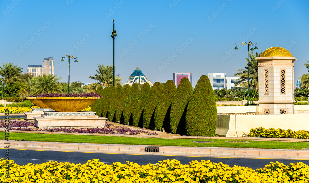 阿联酋迪拜扎贝尔宫附近的花园