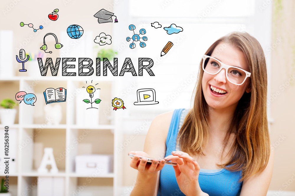 Webinar concept with young woman