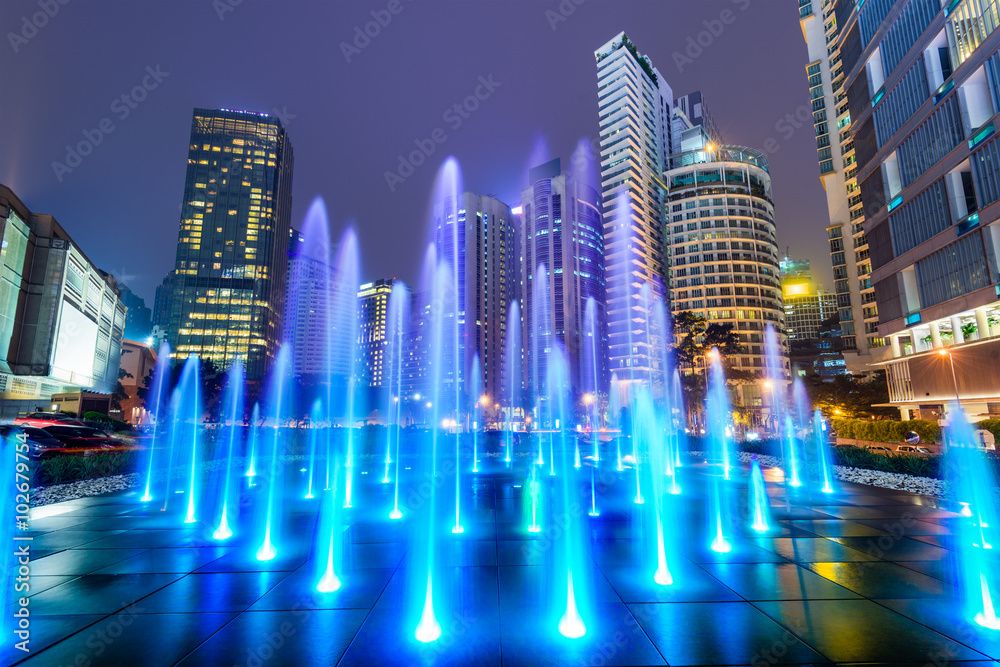 吉隆坡喷泉与城市景观