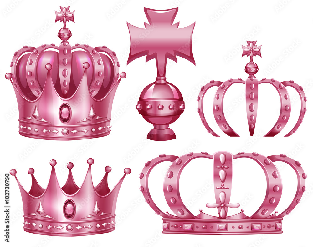 粉色皇冠的不同设计