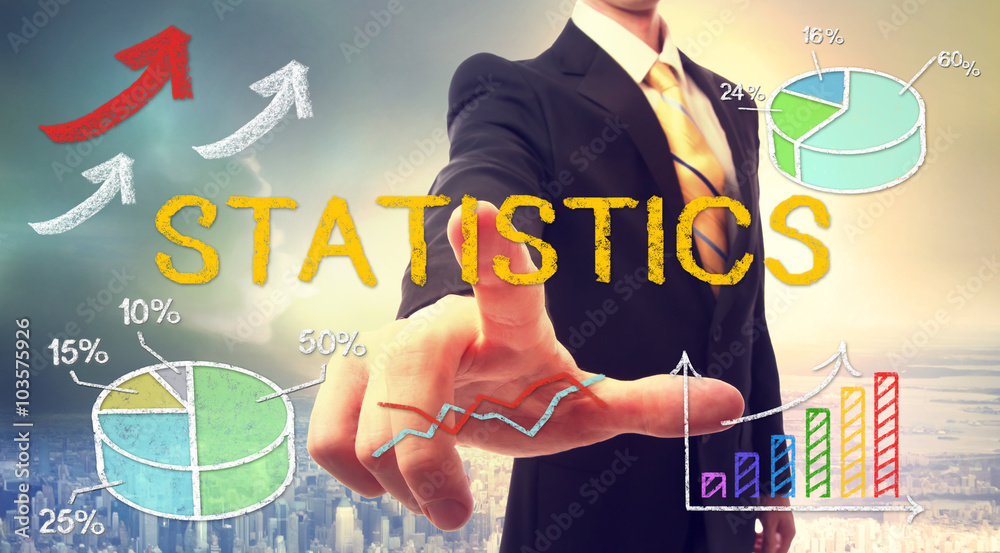 Statistics concept with businessman
