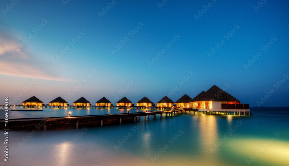 马尔代夫度假酒店的水上别墅