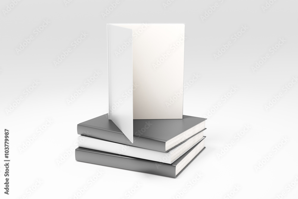 一堆书上的空白书页，实物模型