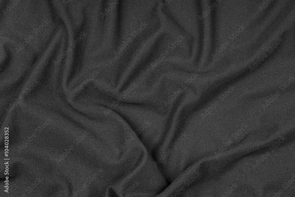 黑色织物的褶皱纹理