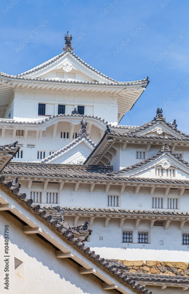 姬路城堡，位于兵库县姬路的山顶日本城堡群