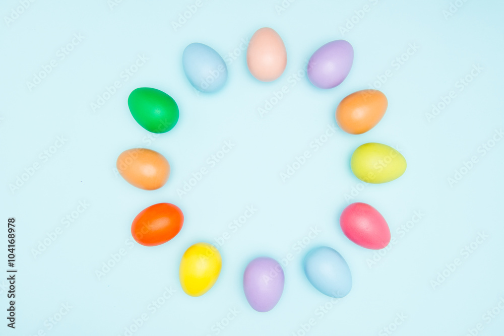 彩色背景复活节彩蛋