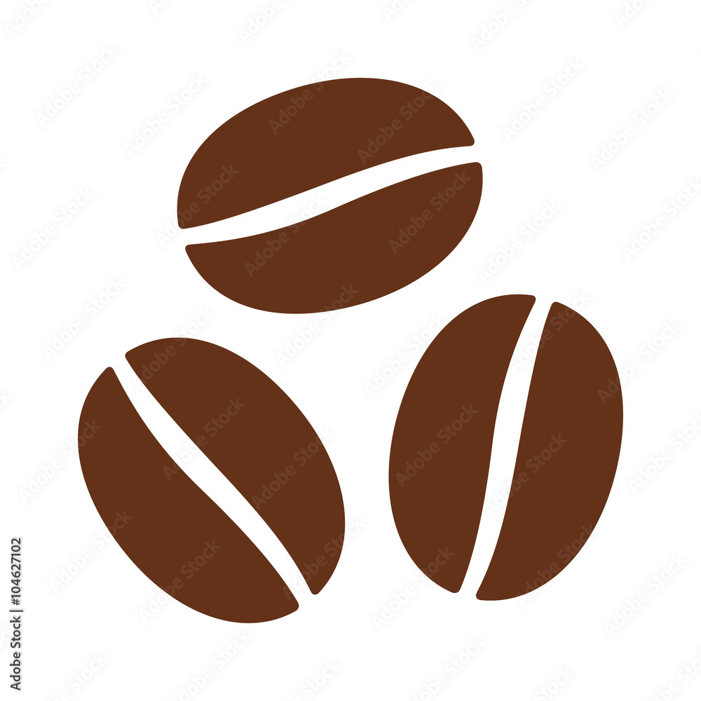 咖啡豆/种子食品应用程序和网站的单色图标