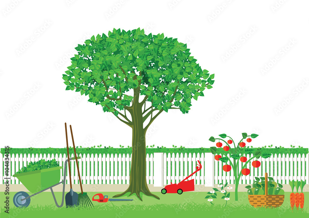 Gartenarbeit und ernten