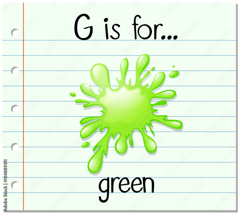 抽认卡字母G代表绿色