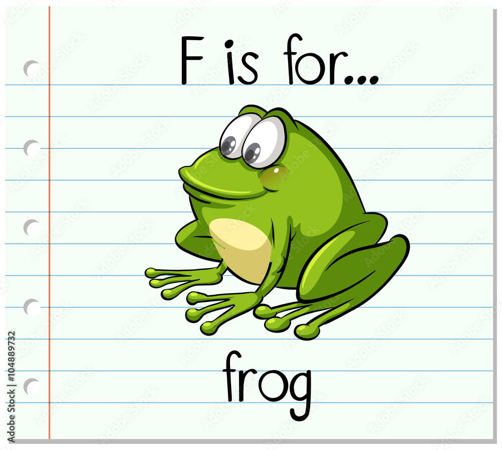 抽认卡字母F代表青蛙