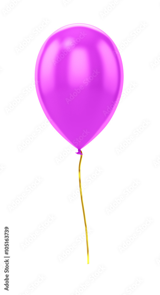 白色背景上隔离的紫色气球