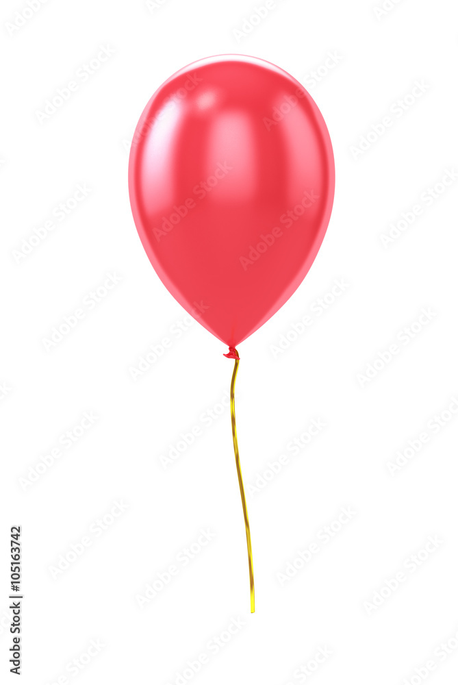 白色背景上隔离的红色气球