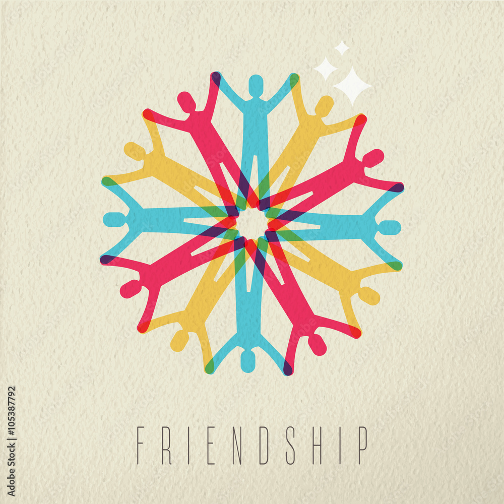 友谊理念多样性人物色彩设计