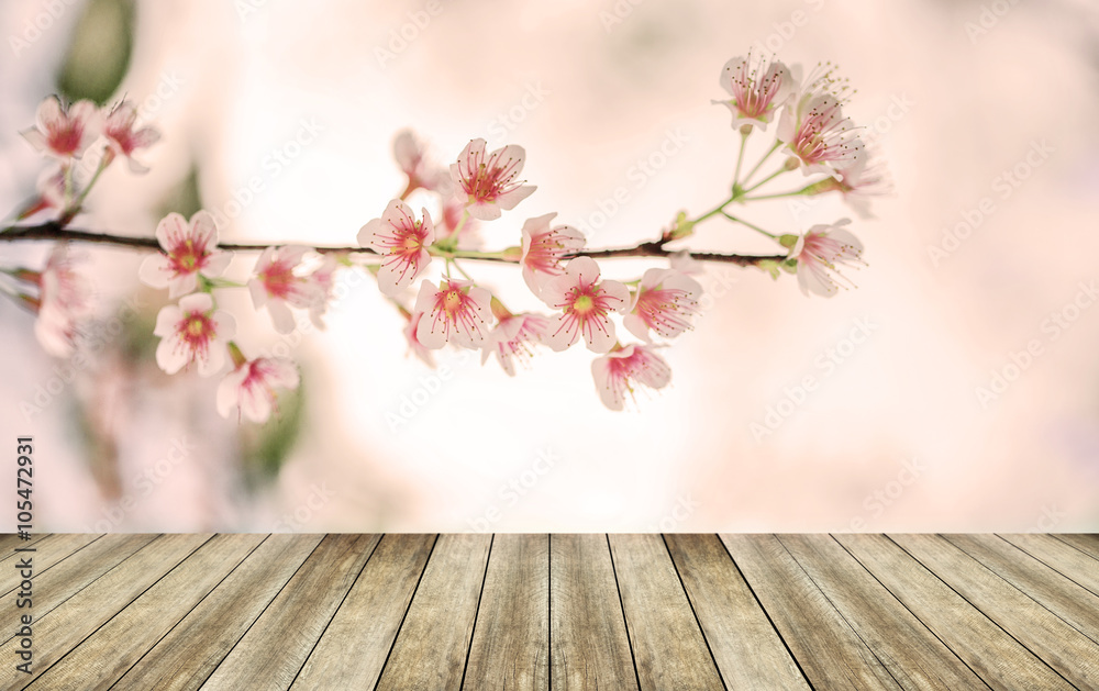 花卉背景木桌面