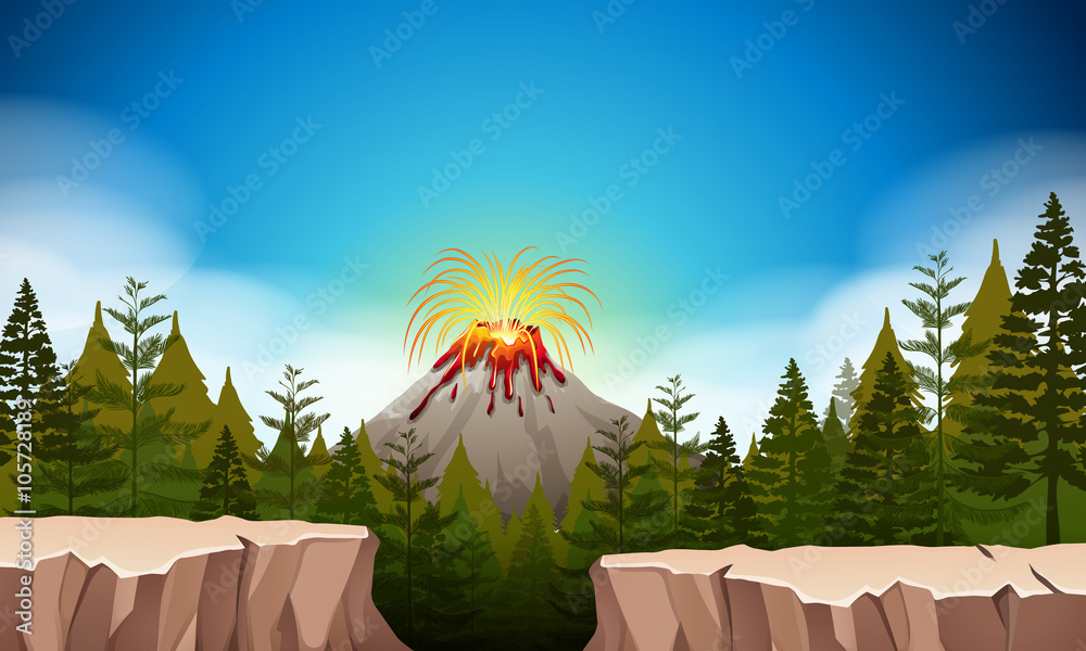 火山喷发的自然景观
