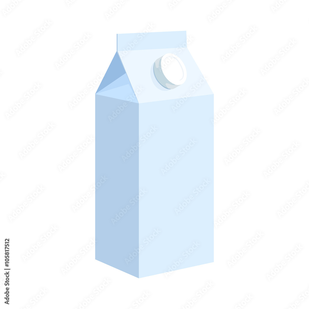 Milk box icon,  cartoon style