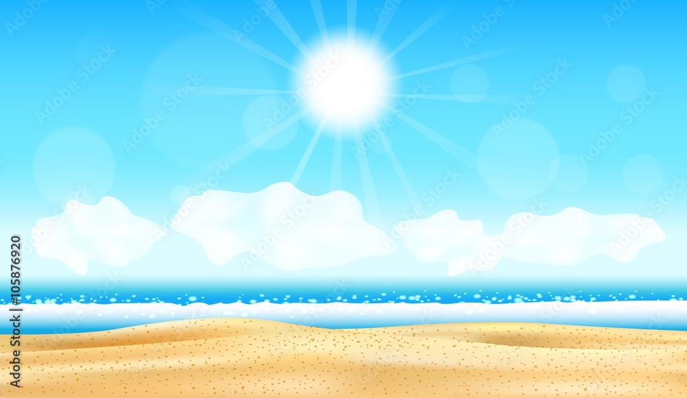 阳光明媚的海滩和热带海洋