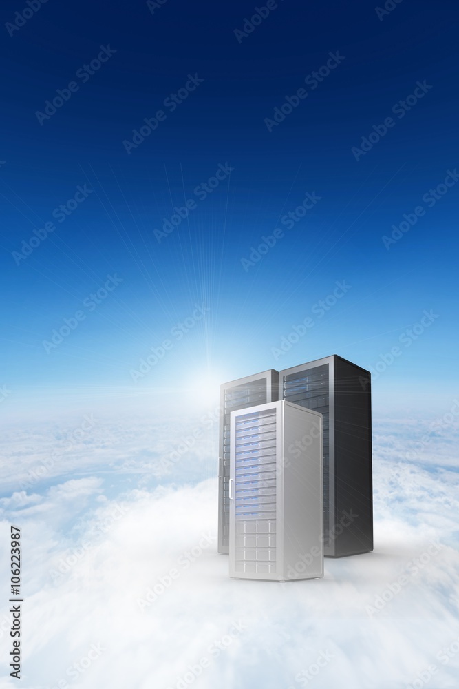 服务器塔的合成图像