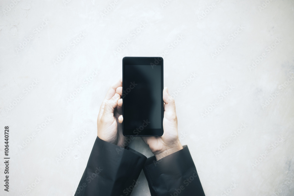 Blank smartphone on white