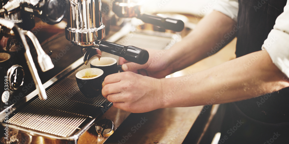 咖啡师咖啡机研磨机Portafilter概念