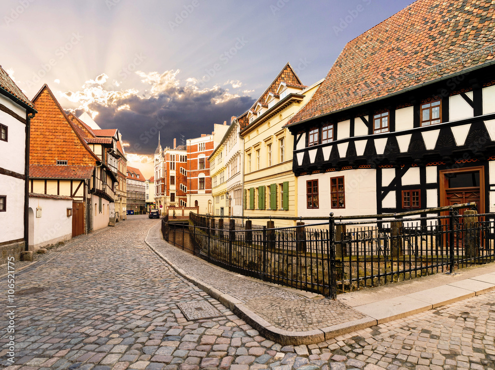 Alte deutsche Häuser in Quedlinburg
