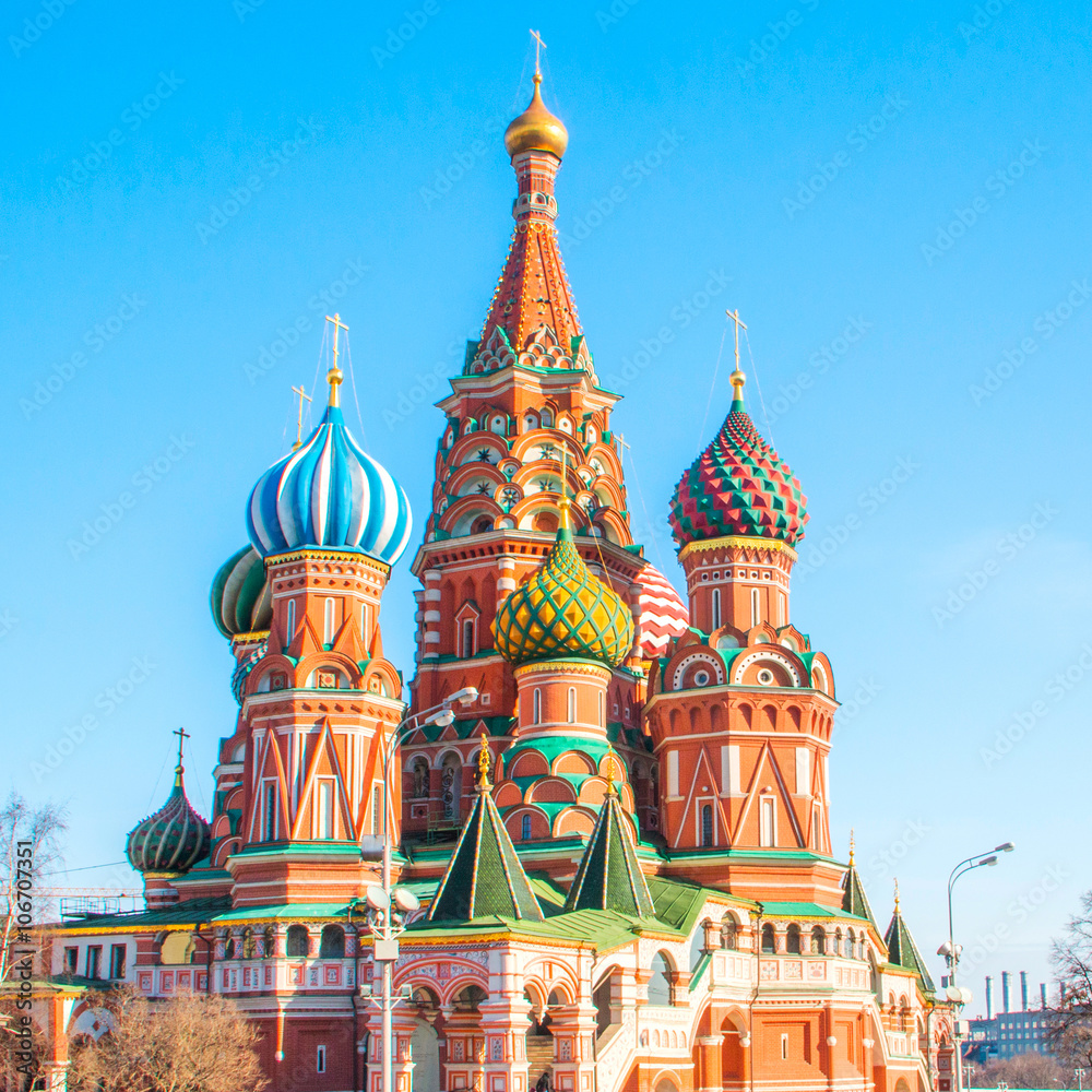 莫斯科红场上的圣巴西尔大教堂（Intersession大教堂），屋顶和圆顶