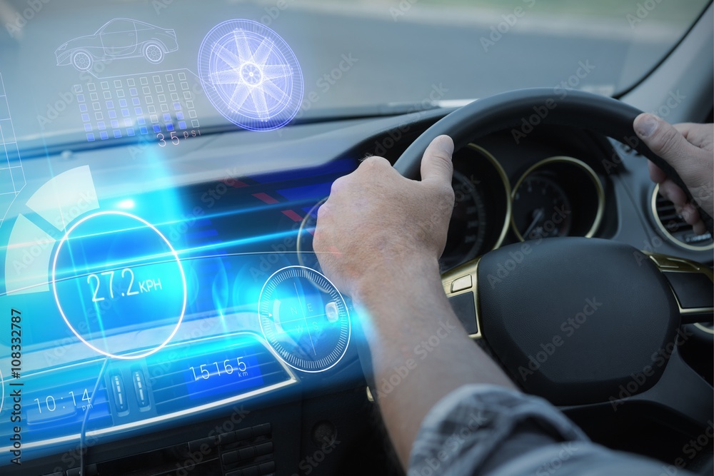 Composite image of technology car interface